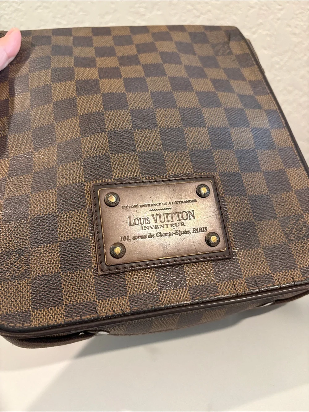 Louis Vuitton Damier Ebene Brown Brooklyn PM Crossbody Bag LV